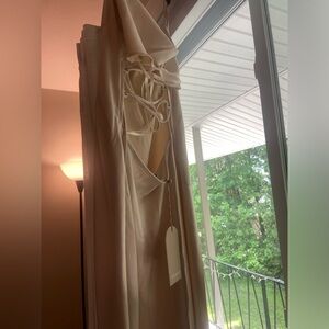 Straight neck slip maxi dress